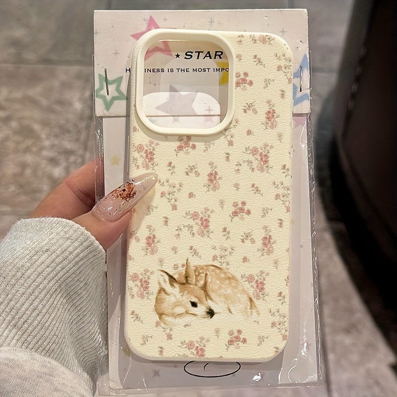 Phone Cases Cute - Cute Deer Full Floral Pattern Design