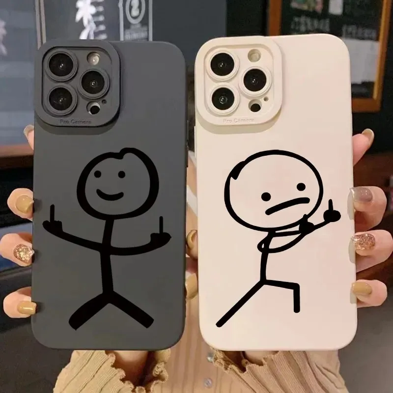 Cute Cartoon Case - Cute Cartoon Matchman Matte Silicone Phone