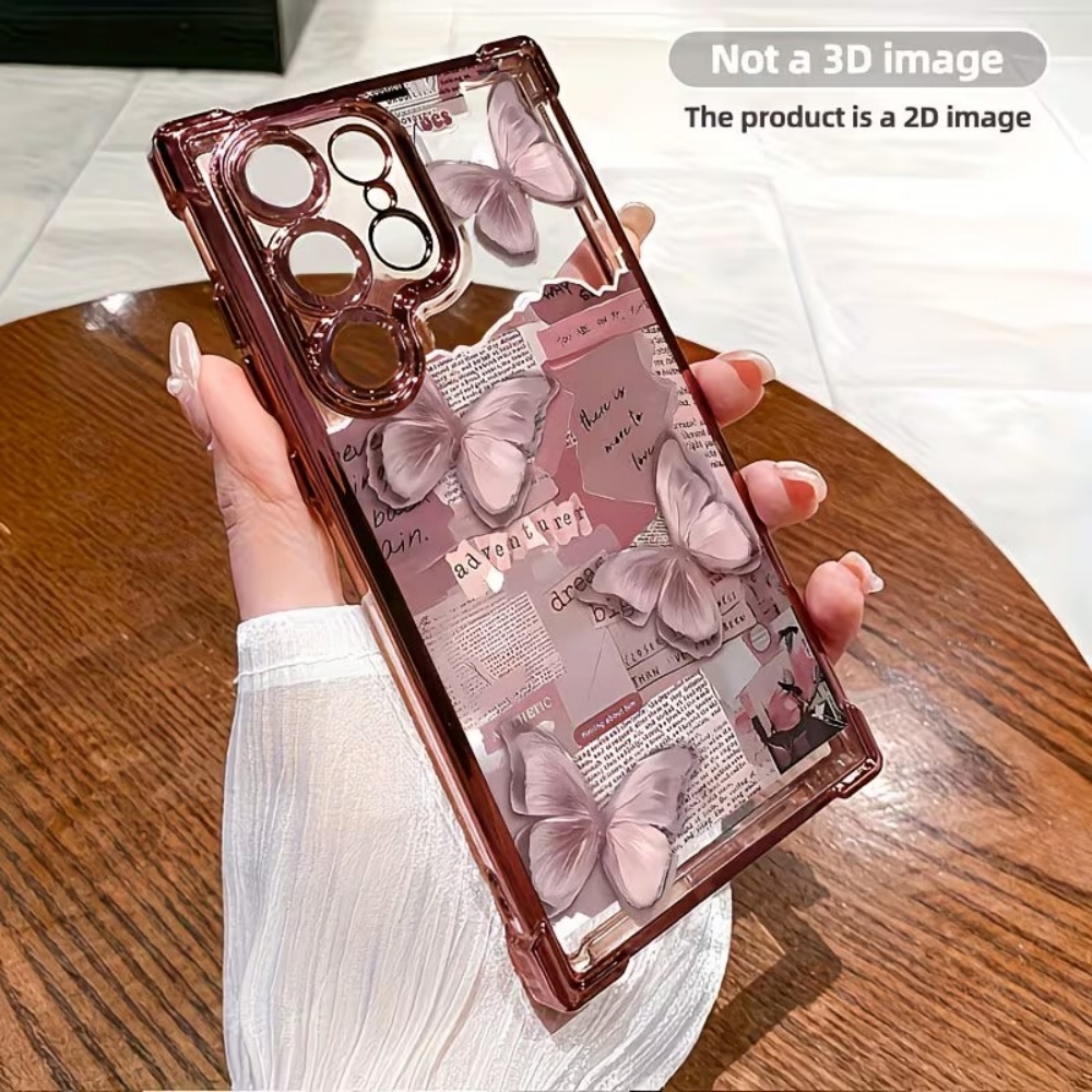 Phone Cases Aesthetic - Ins Aesthetic Butterfly Newspaper Print Phone