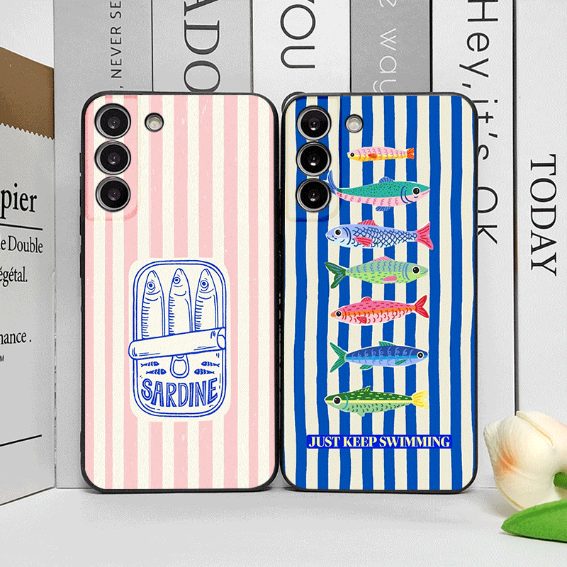 Phone Cases Cute - Cute Striped Pattern Sardines Color Fish
