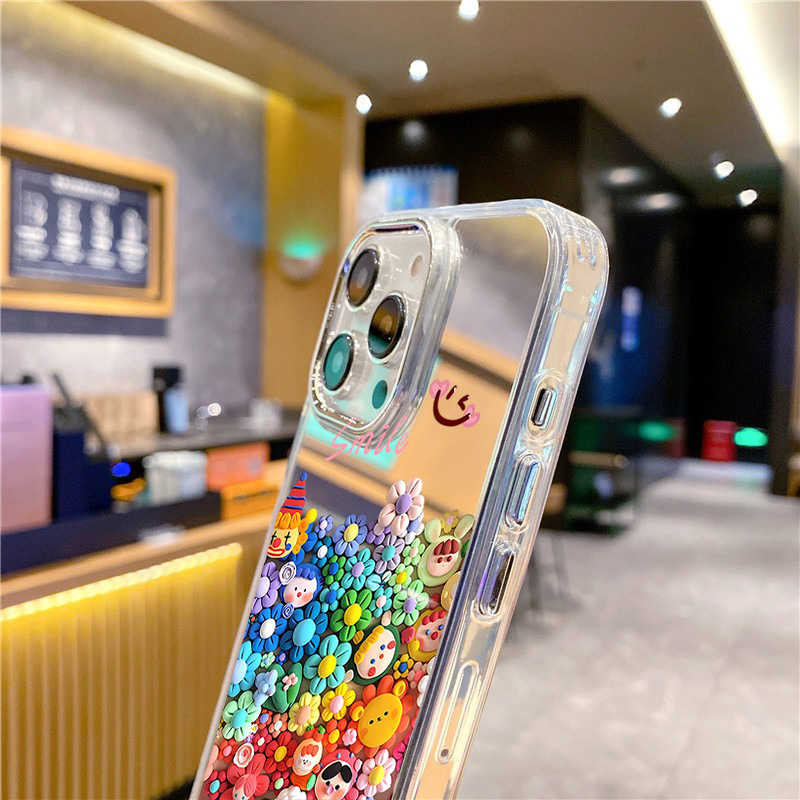 Cute Flower Makeup Mirror Phon - Phone Cases Aesthetic review and price