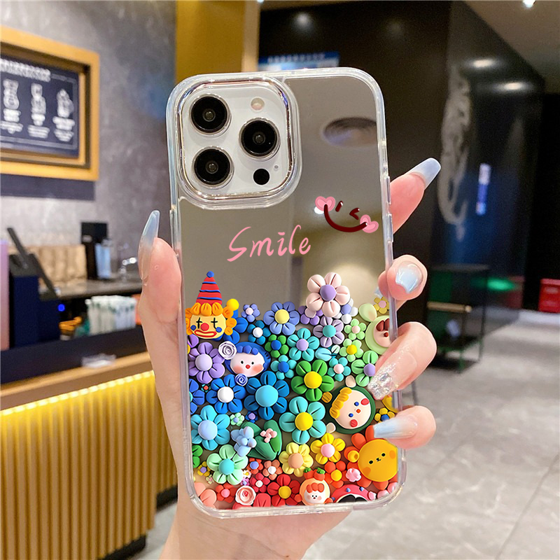 Cute Flower Makeup Mirror Phon - Phone Cases Aesthetic review and price