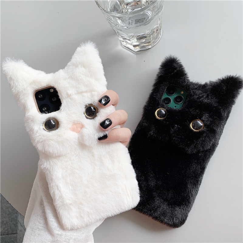 3D Cute Cartoon Cat Furry Plus - Cute Cartoon Case review and price