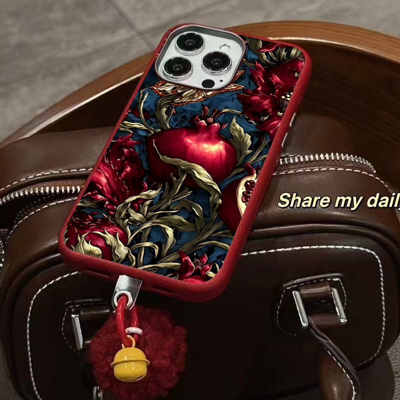 Vintage Pomegranate TPU Art Ph - Phone Cases Aesthetic review and price