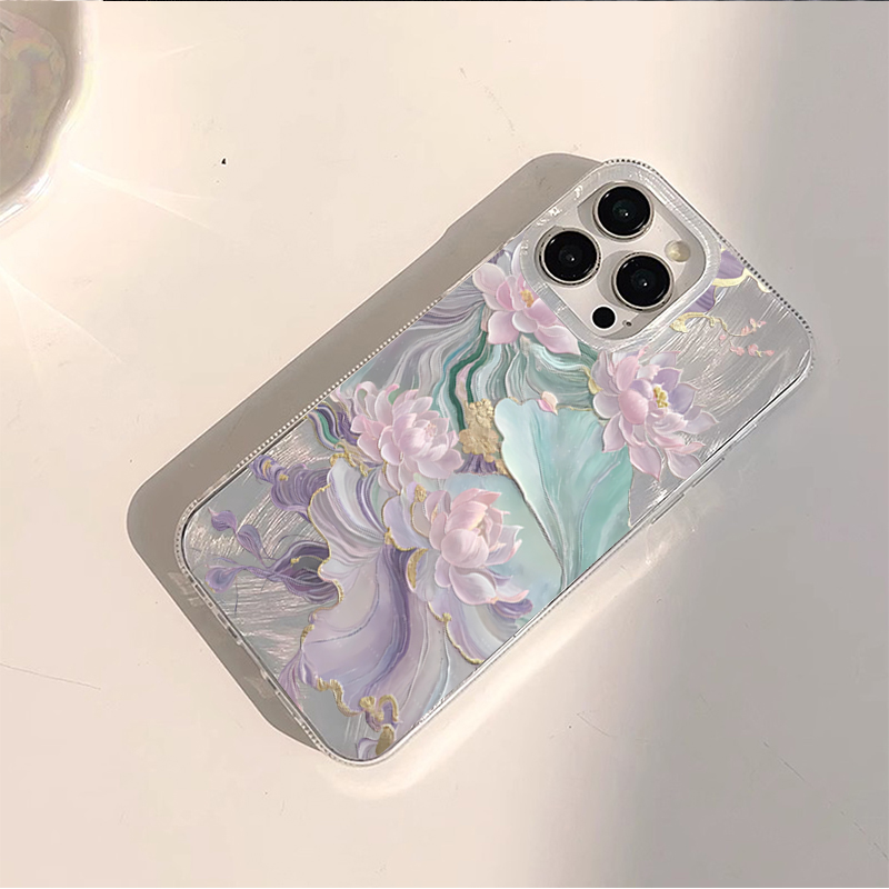 Dreamy Purple Lotus Print Aest - Phone Cases Aesthetic review and price