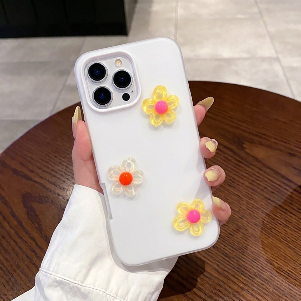 White With 3D Diy Colorful Flo - Phone Cases Diy review and price