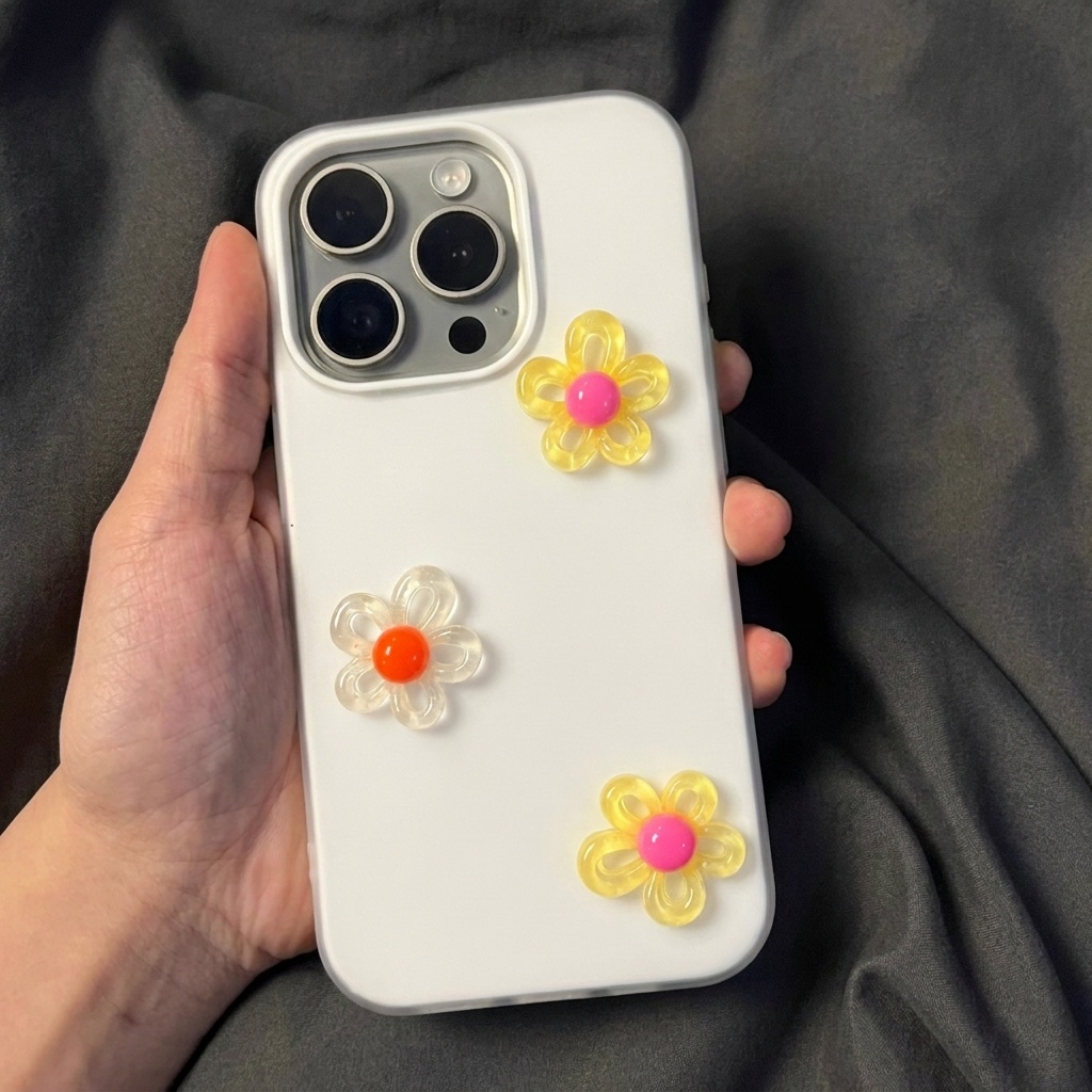 White With 3D Diy Colorful Flo - Phone Cases Diy review and price