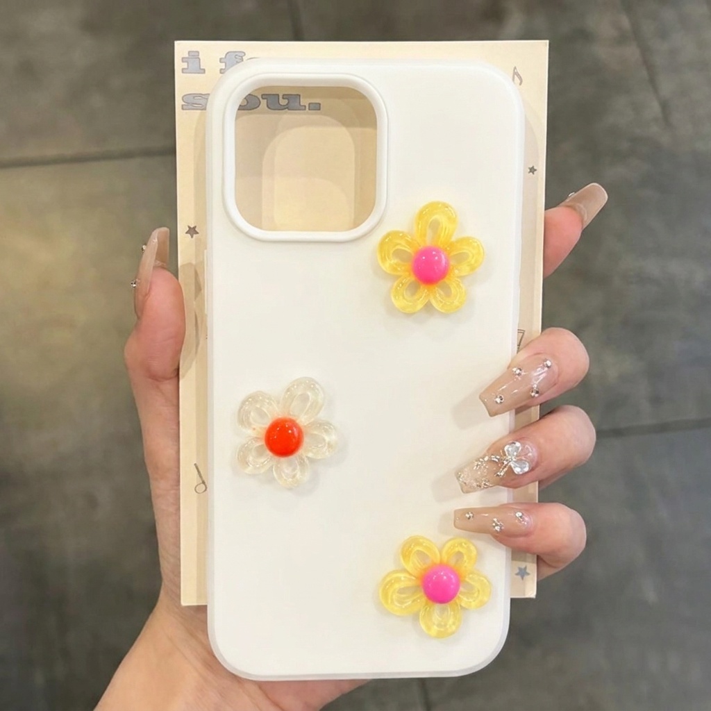 White With 3D Diy Colorful Flo - Phone Cases Diy review and price