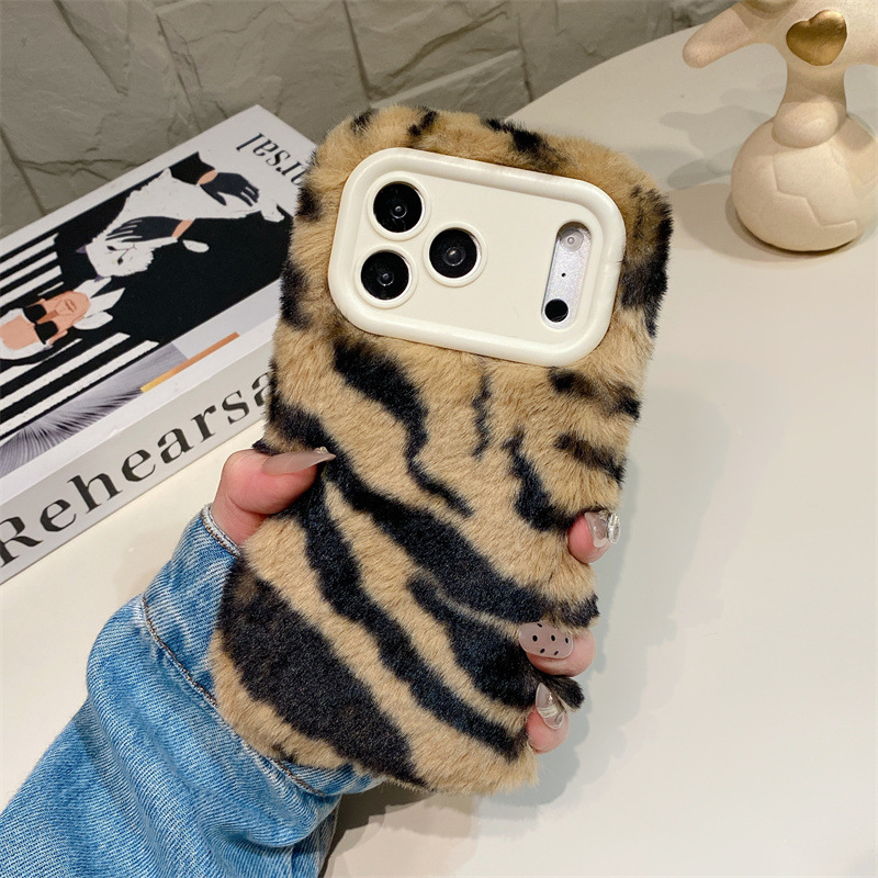 Luxury Zebra Pattern Fluffy Pl - Phone Cases Iphone 16 review and price
