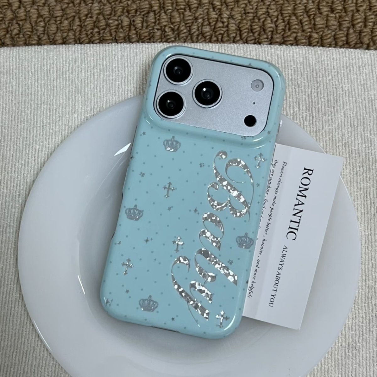 Korean Ins Mint Colored Englis - Phone Cases Iphone 16 review and price