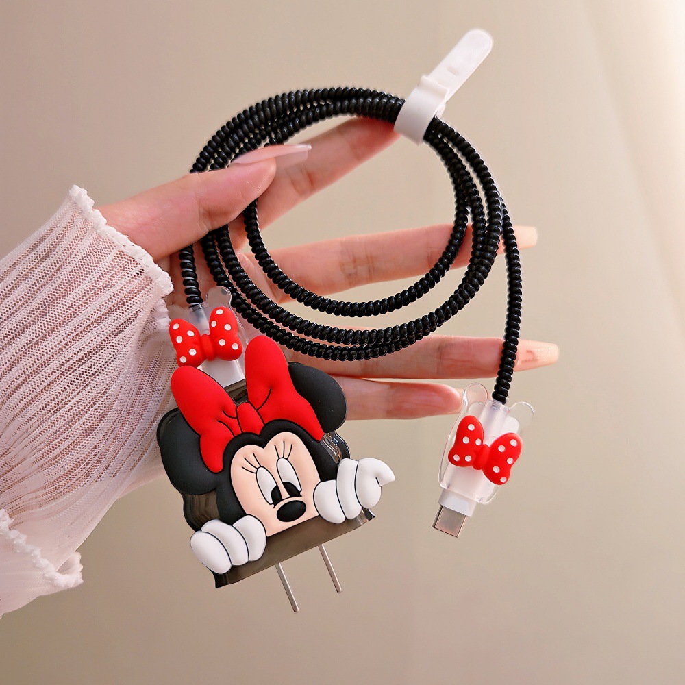 Cute Mickey Minnie Cable Prote - Phone Cases Rubber review and price