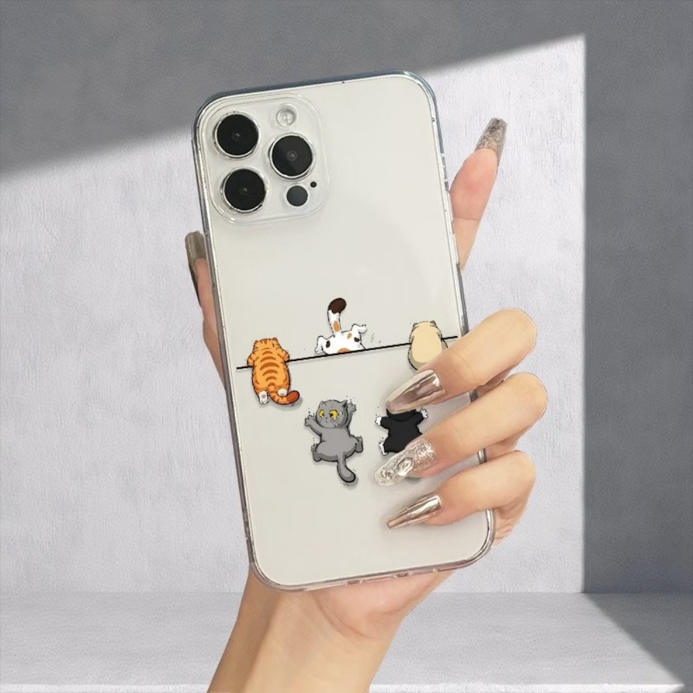Five Cute Cat Pattern Phone Ca - Phone Cases Clear review and price