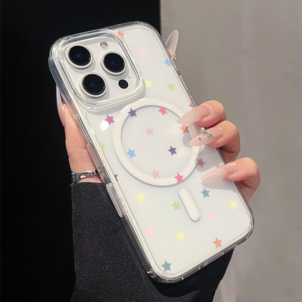 Grey Star Print magnetic Clear - Phone Cases Clear review and price