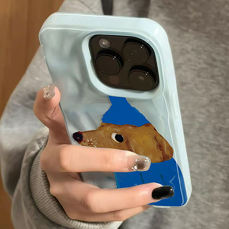 Blue Hat Puppy Folds Texture S - Cute Cartoon Case review and price