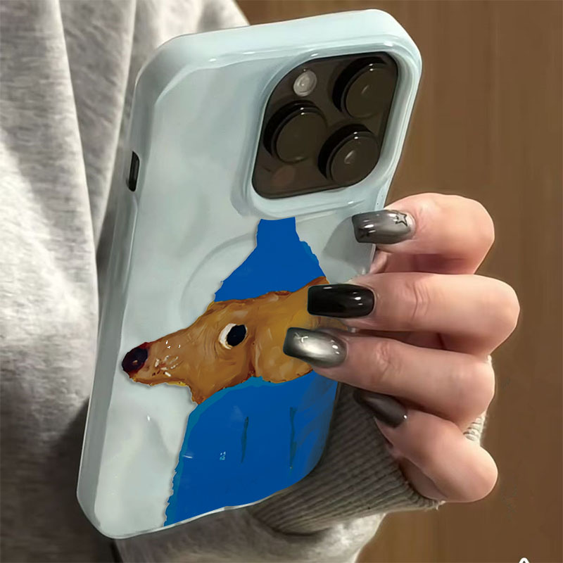 Blue Hat Puppy Folds Texture S - Cute Cartoon Case review and price