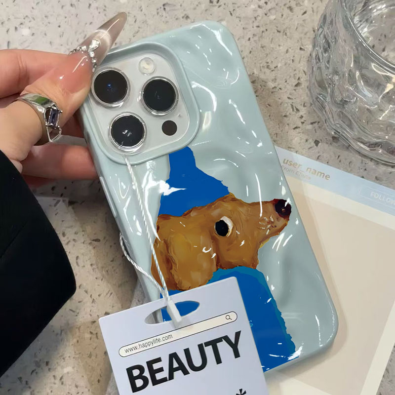 Blue Hat Puppy Folds Texture S - Cute Cartoon Case review and price