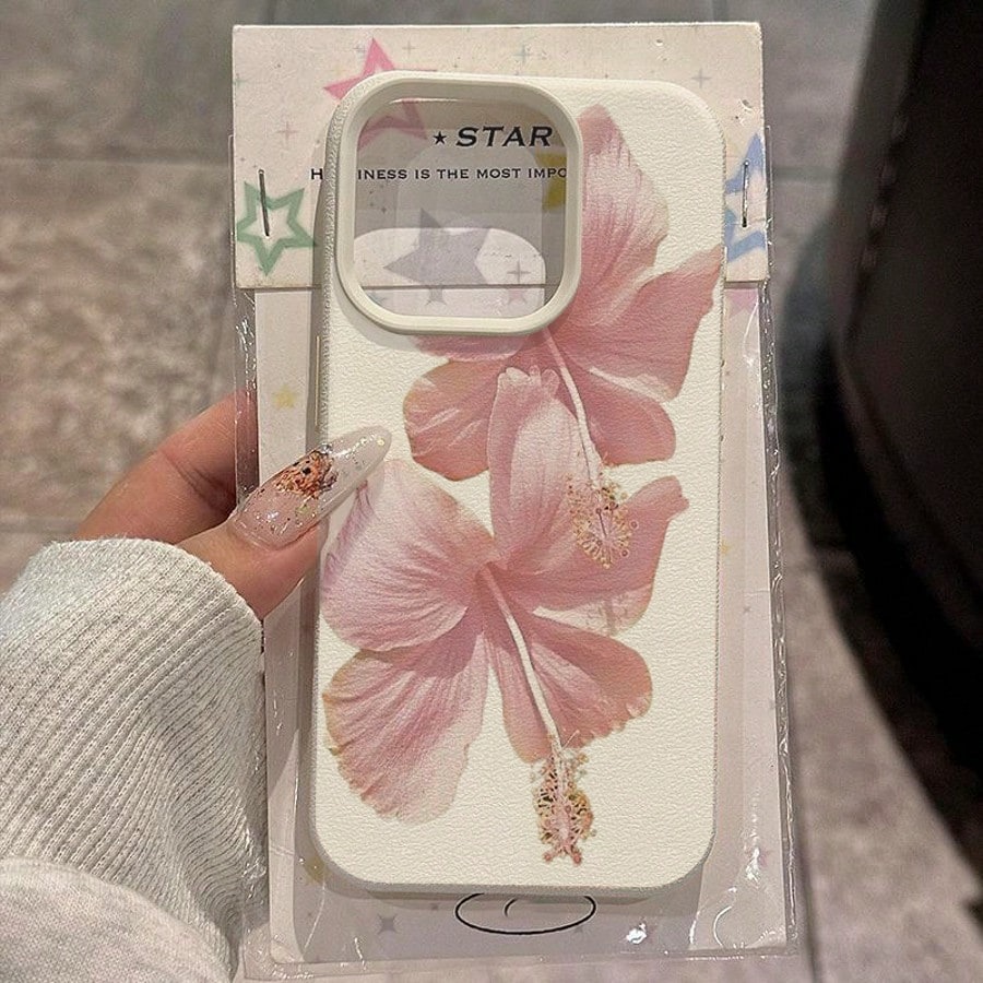 Pink Hibiscus Elegant High Aes - Phone Cases Aesthetic review and price