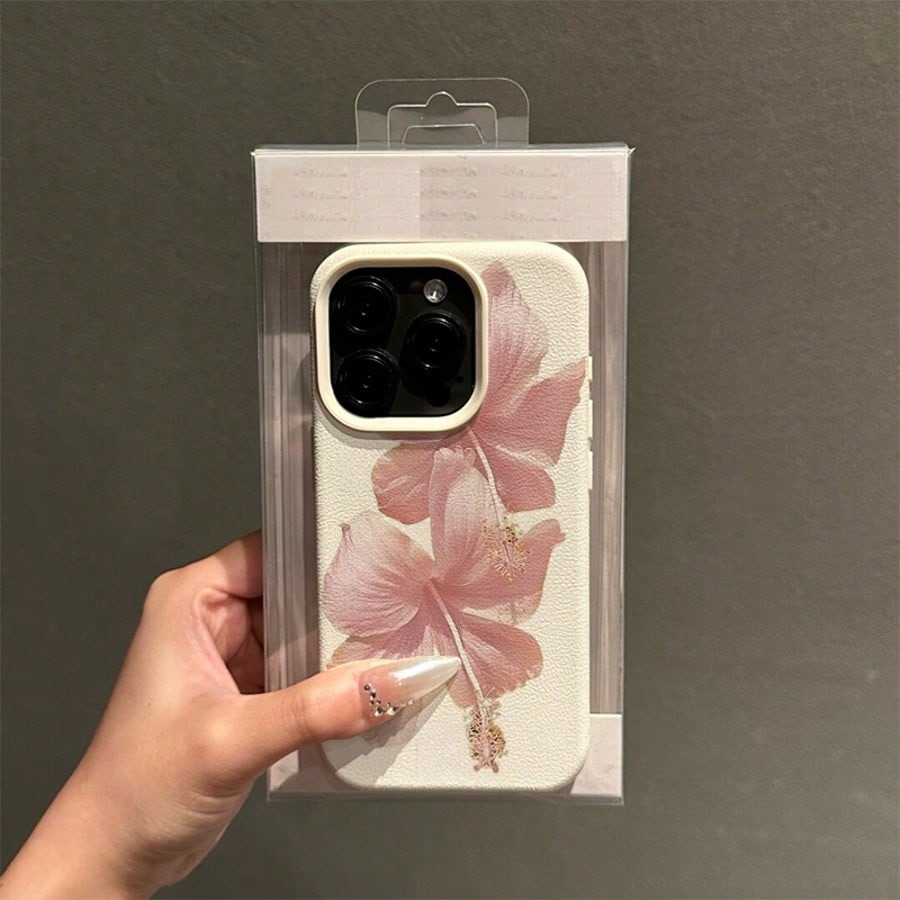 Pink Hibiscus Elegant High Aes - Phone Cases Aesthetic review and price