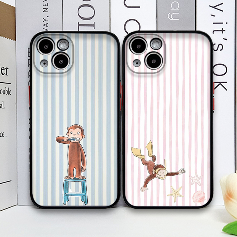 Cartoon Striped Monkey Holding - Phone Cases Iphone 16 review and price